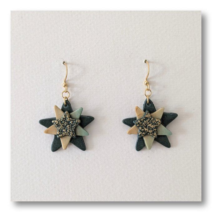 Boucles Edelweiss Vert & Or