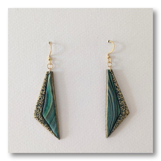 Boucles Triangle 2 Vert & Or