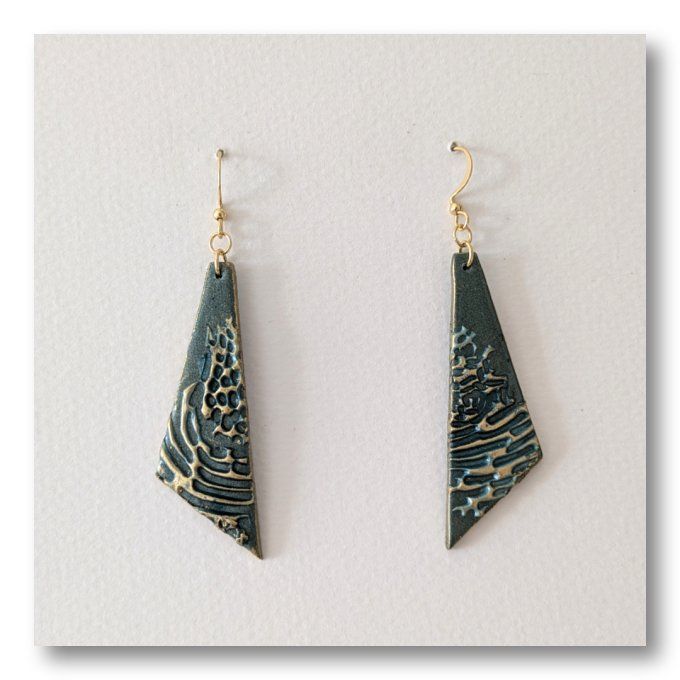 Boucles Triangle Vert & Or