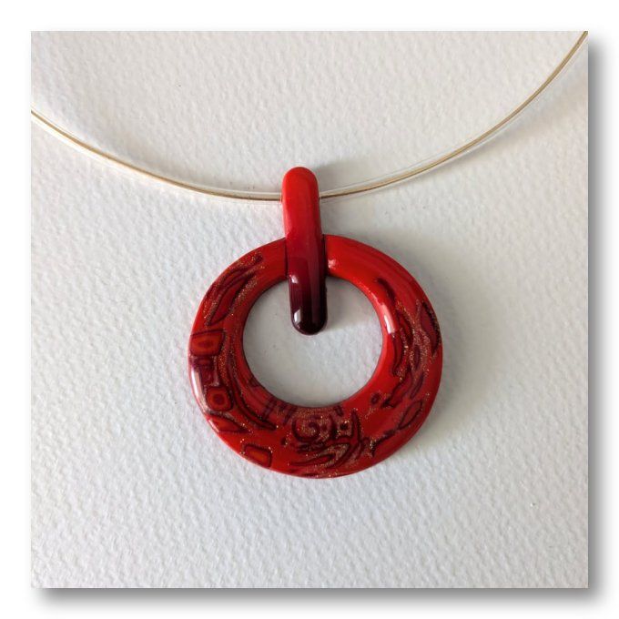 Pendentif Mykonos Rouge & Or