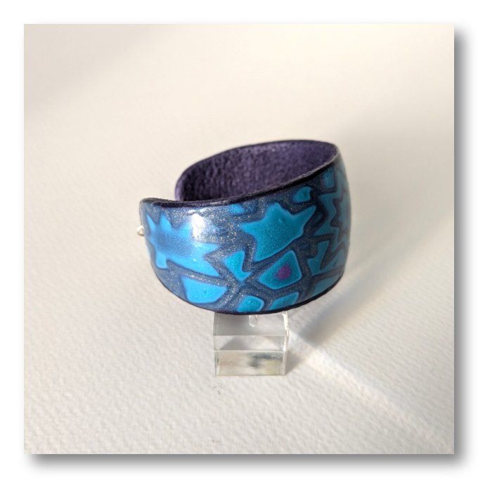 Bracelet Manchette Bleu & Violet